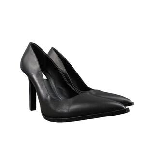 Reiss Shoes Women 38 Pump Heels Leather Pointed Toe Ada Court Career Party Black